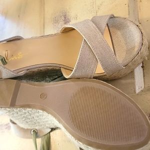 Lulu's Natural color Wedge Heels, Brand new, Never worn. Size 8.5 but fit like 9